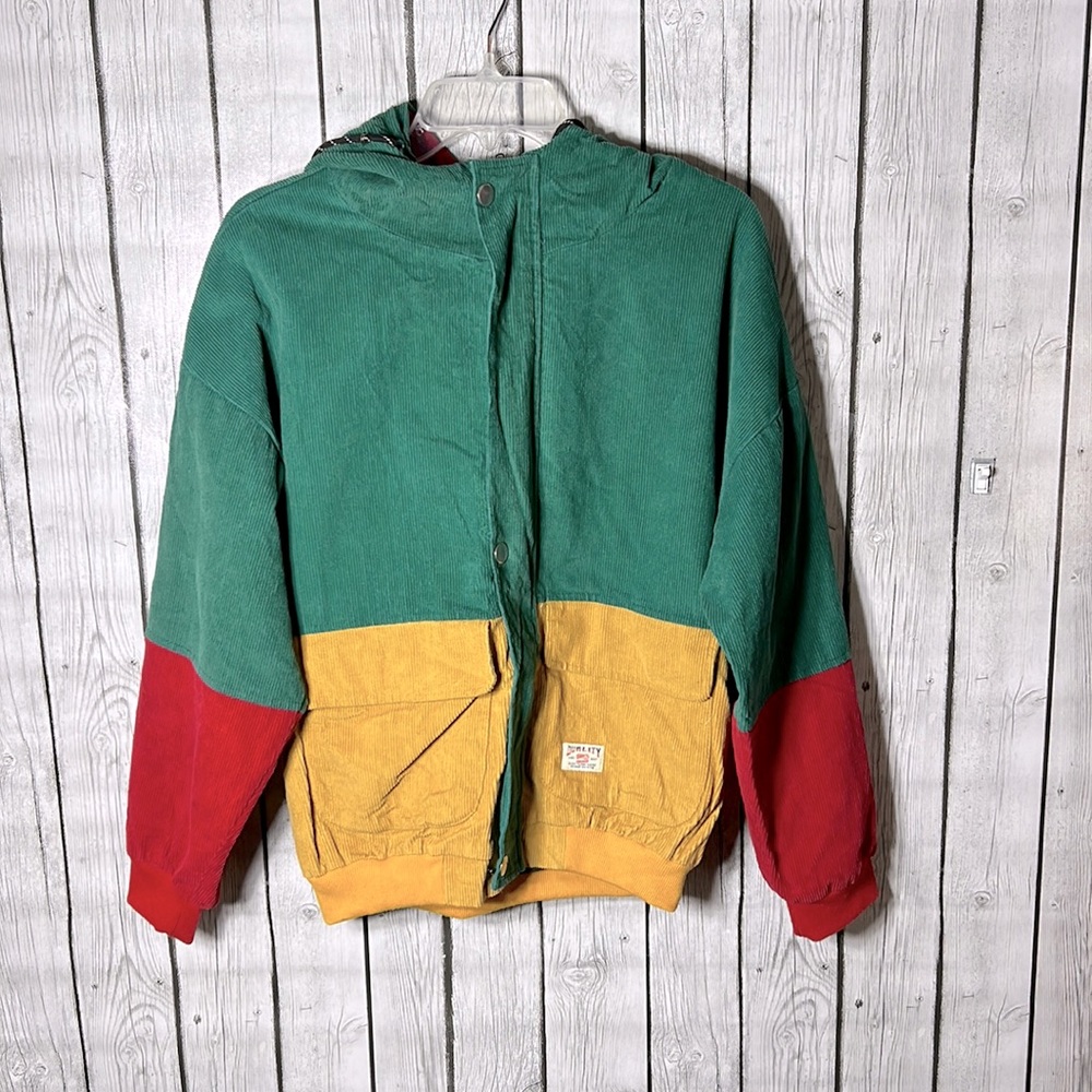 Zaful Color Block Corduroy Jacket Size Small - image 1